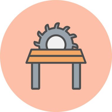 Tablo Testere Satırı Dolu Çember Simgesi