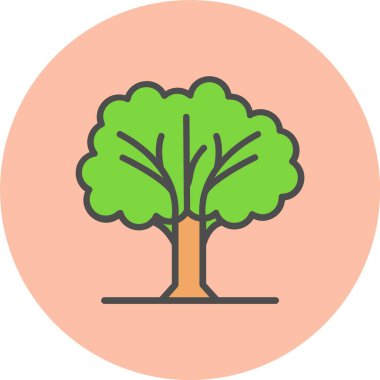 Ağaç Satırı Dolu Çember Simgesi