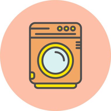 Çamaşır Makinesi Satırı Dolu Çember Simgesi