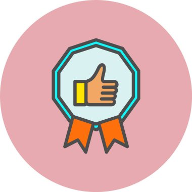 Rozet Satırı Dolu Çember Simgesi