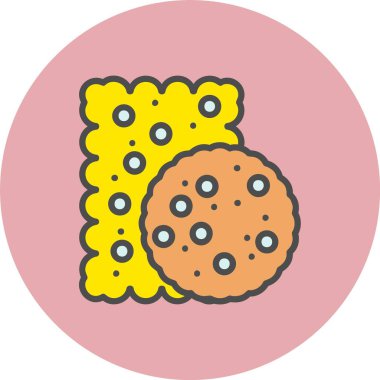 Bisküvi Satırı Dolu Çember Simgesi