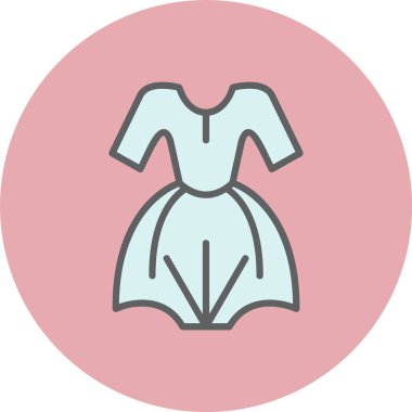 Giysi Satırı Dolu Çember Simgesi