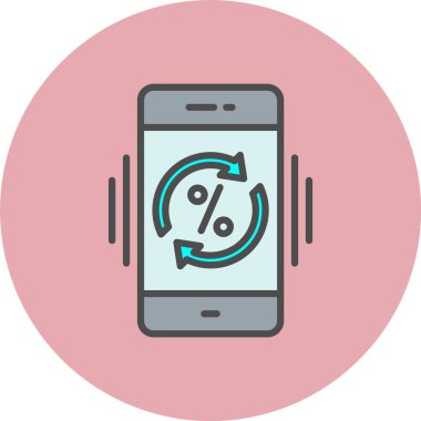 Değişim Oranı Satırı Dolu Çember Simgesi