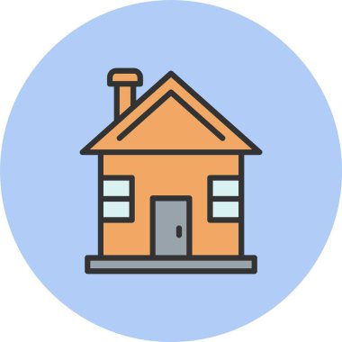 Ev Satırı Dolu Çember Simgesi