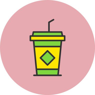 Buzlu Kahve Hattı Daire Simgesi Dolu