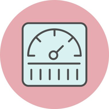 Metre Satırı Dolu Çember Simgesi