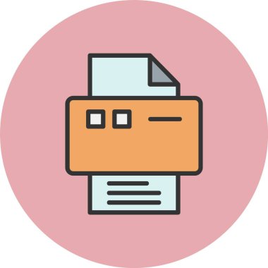 Yazıcı Satırı Dolu Çember Simgesi