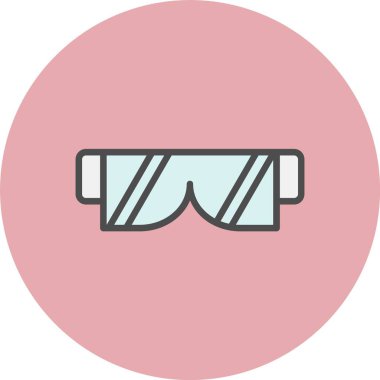 Güvenlik Gözlüğü Satırı Dolu Çember Simgesi