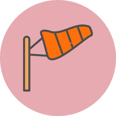 Rüzgâr İşaret Satırı Dolu Çember Simgesi