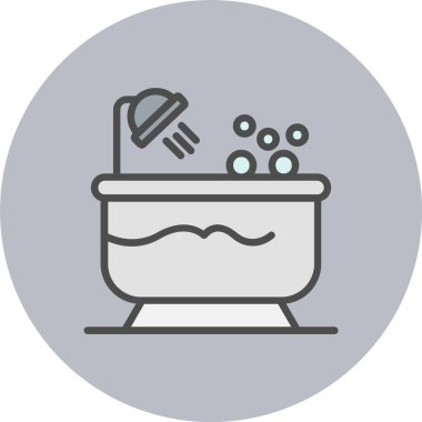 Küvet Satırı Dolu Çember Simgesi