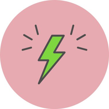 Enerji Hattı Dolu Çember Simgesi