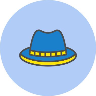 Fedora Satırı Dolu Çember Simgesi