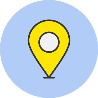 Konum Satırı Dolu Çember Simgesi