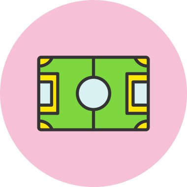 Futbol Sahası Dolu Çember Simgesi