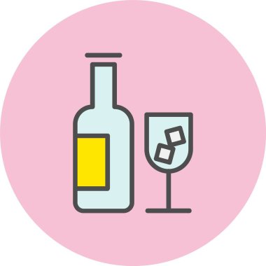 Alkol Satırı Dolu Çember Simgesi