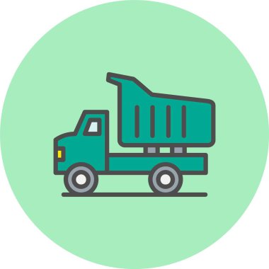 Çöp Kamyonu Satırı Dolu Çember Simgesi