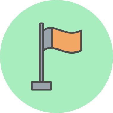 Bayrak Satırı Dolu Çember Simgesi