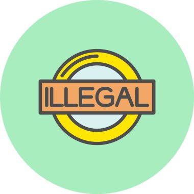 Yasadışı Satır Dolu Çember Simgesi