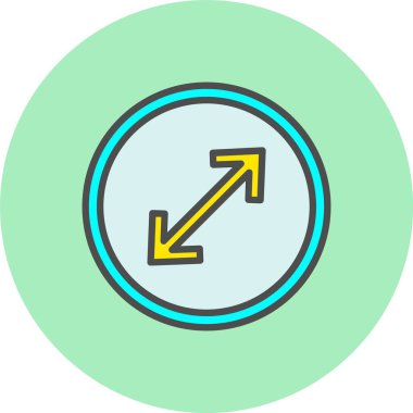 Maximize Arrow Line Filled Circle Icon clipart