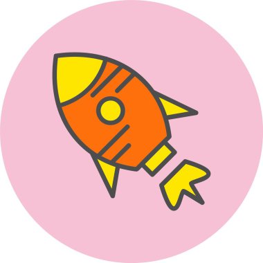 Roket Satırı Dolu Çember Simgesi