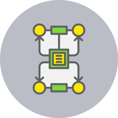 Bağlantı Satırını Kesme Dolu Çember Simgesi