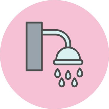 Duş Hattı Dolu Çember Simgesi