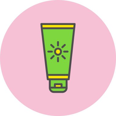 Güneş kremi Satırı Dolu Çember Simgesi