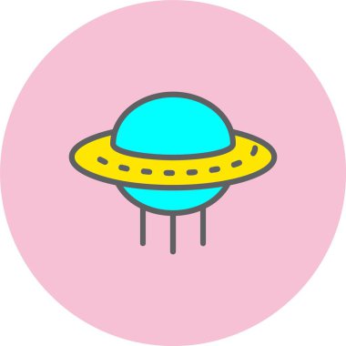 Ufo Satırı Dolu Çember Simgesi