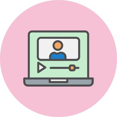 Vlog Satırı Dolu Çember Simgesi