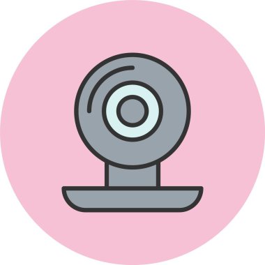 Webcam Satırı Dolu Çember Simgesi