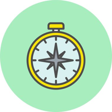 Pusula Satırı Dolu Çember Simgesi