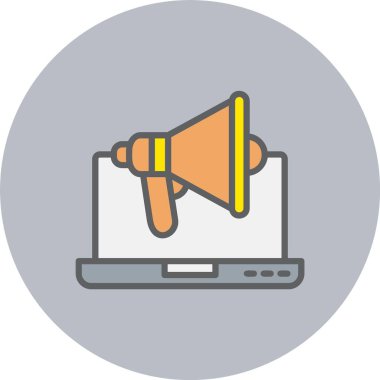 Sayısal Reklam Satırı Dolu Çember Simgesi