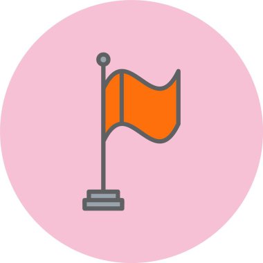 Bayrak Satırı Dolu Çember Simgesi