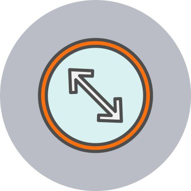 Tam Ekran Ok Satırı Dolu Çember Simgesi