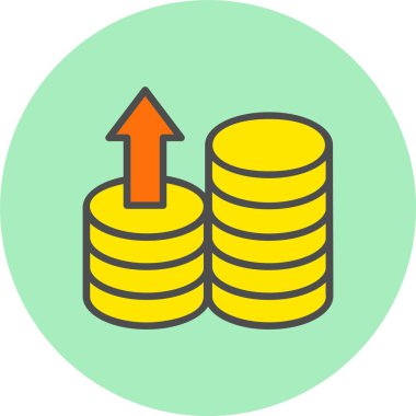Büyüme Satırı Dolu Çember Simgesi