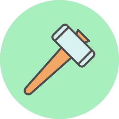 Çekiç Satırı Dolu Çember Simgesi