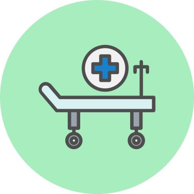 Hastane Yatak Hattı Dolu Çember Simgesi