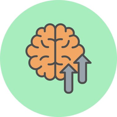 Çember Simgesi Dolu Entelektüel Vektör Satırı