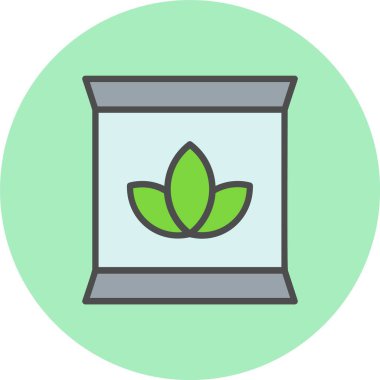 Tohum Torbası Satırı Dolu Çember Simgesi