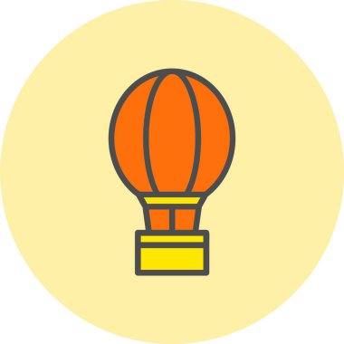 Sıcak Hava Balon Hattı Daire Simgesi Dolu