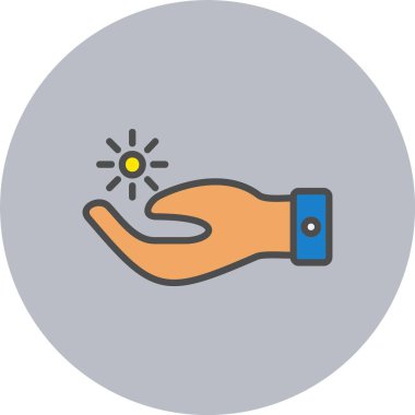 Güneş Koruma Hattı Dolu Çember Simgesi