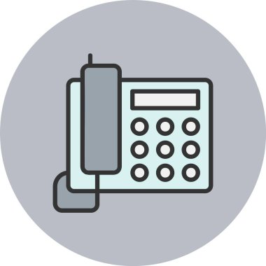 Telefon Satırı Dolu Çember Simgesi