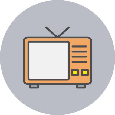 TV Satırı Dolu Çember Simgesi