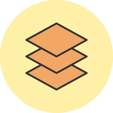 Katman Satırı Dolu Çember Simgesi