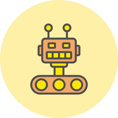 Robot Satırı Dolu Çember Simgesi