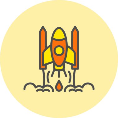 Roket Satırı Dolu Çember Simgesi