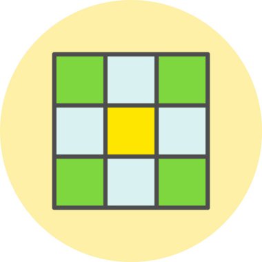 Rubik Küp Satırı Dolu Çember Simgesi