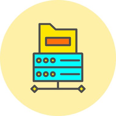 Sunucu Satırı Dolu Çember Simgesi