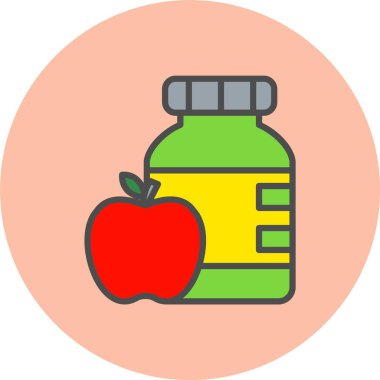 Apple Yapıştırıcı Satırı Dolu Çember Simgesi