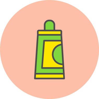 Krem Satırı Dolu Çember Simgesi